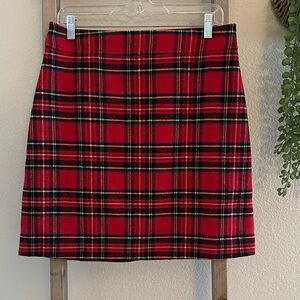 J. Crew Factory Red Plaid Mini Skirt